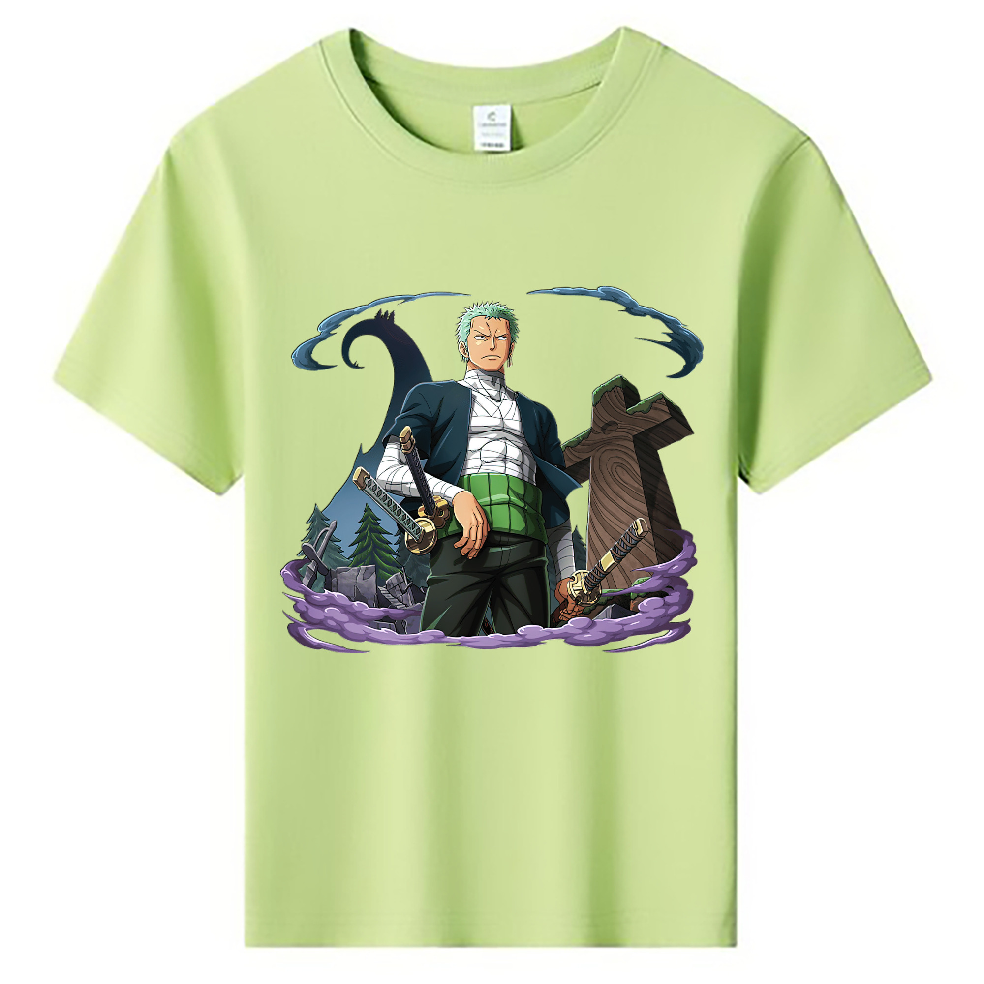 ワンピース ロロノア・ゾロ ONE PIECE Roronoa Zoro 綿100％キッズTシャツ（フロントプリント）